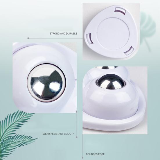 Yousheng 1 Set Ruota Universale Autoadesiva Forte Portante ABS 3 Perline Mini Pasta Pattumiera Fondo Girevole Puleggia Forniture per la Casa