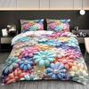 Vibrant Floral Print Duvet Cover Set Polyester All-Season Machine Washable For Home And Dormitory Decor