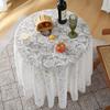 NEW Transparent Hollow Lace Tablecloth Square/Round Nordic Pastoral Tablecloth Living Room Dining Table Decoration White/Green