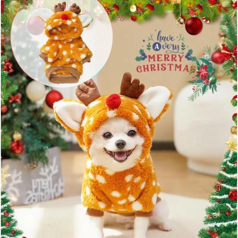 1pc Cute Christmas Reindeer Pet Clothing Is A Must-have Item for Small Cats and Dogs During Christmas
