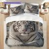 White Tiger Pattern Bedding Quilt Set Quilt Cover Pillowcase Home Decoration Birthday Gift (1 * duvet cover + 2 * pillowcase, without core)