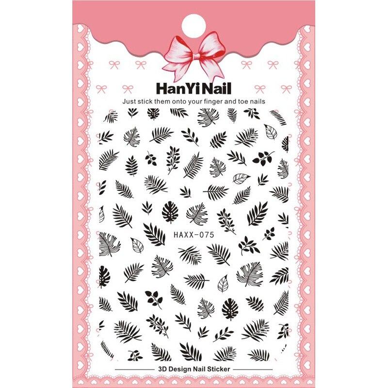 1 Sheet 3D Adhesive Nail Sticker Geometric Patterns Flowers Butterfly Decal for Nail Art Decoration