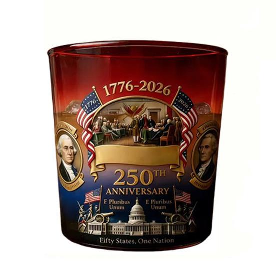 America 250th Anniversary Glass We Whiskey Glass Liquor The People Bourbon Cocktail Glass Patriotic Gift