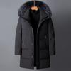 Canada Fashion Winter Jacket Men Down Coat Parka Men's White Goose Down Jackets Fur Collar Hooded Warm Thick Long Padding HWY287