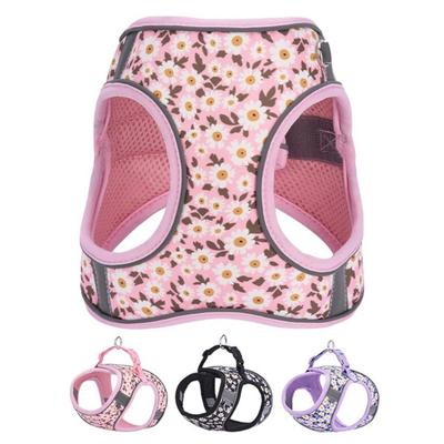 Durable Large Dog Harness for Small Dogs No Pull Adjustable and Breathable Puppies Flower Vest