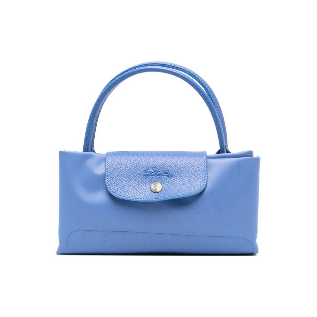 New LONGCHAMP Le Pliage Green Recycled Polyamide Canvas Dumpling Bag Handbag Medium Women's Chrysanthemum Blue 1623919P82