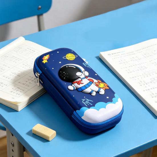 Pencil Case Space-Themed Design Large Capacity Extra Large Pencil Pouch Multiple Compartments Smooth Zipper Stationery Organizer