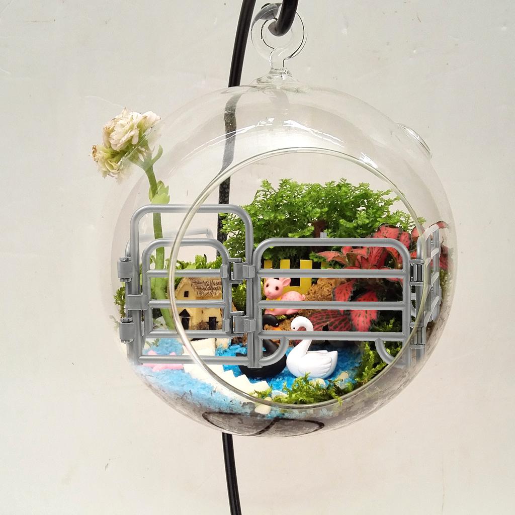 2 Pcs Animal Enclosure Toys Fence Farm Figures Barn Sheep Corral Panel Miniature Simulated Cake Sand Table