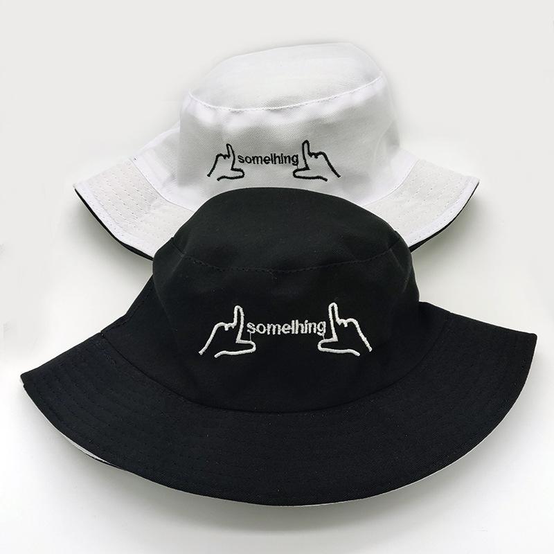 Women's Double-Sided Smiley Face Bucket Hat - Sun Protection, Korean Style, Embroidered, Large Brim