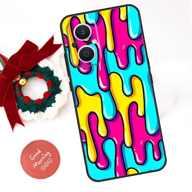 Pastel Melting Rainbow Dripping Funda For OPPO Reno 14 F 13 12 11 10 Pro 11F 12F 13F 7 8 Lite OPPO Find X9 X5 X6 X8 Pro Case