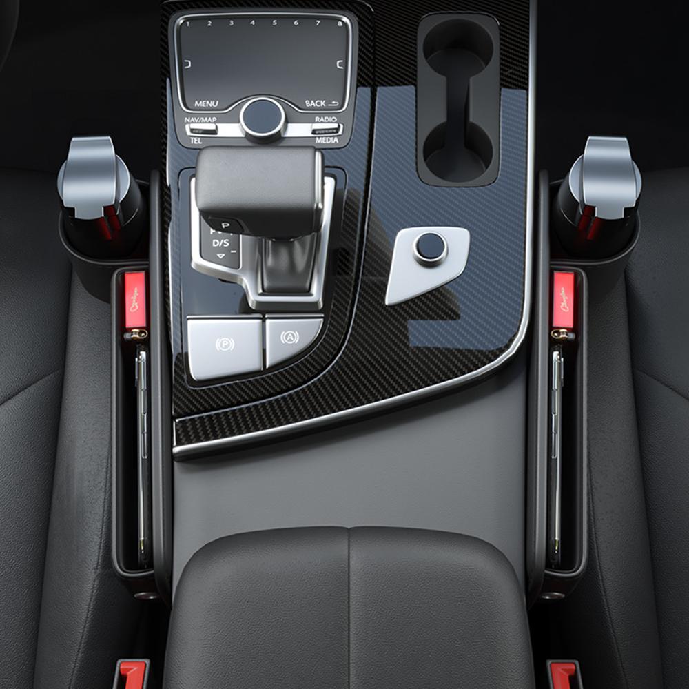 Multifunktional mit Getränkehalter, Autositzlücken-Organizer, Pu-Leder, seitliche Aufbewahrungsbox für die Autokonsole für Mobiltelefone