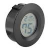 Mini Digital Lcd Thermometer Round Shape Temperature for Indoor Reptile Pet(Black)