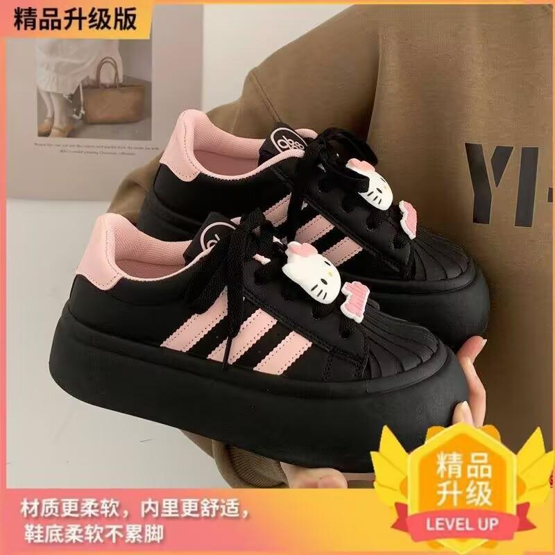 kit cat little white shoes shell head ugly cute big head bread shoes women's platform 2025 new versatile casual board shoes