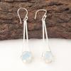 Milky Opal Stone Sterling Silver Boho Dangle Drop Elegant Hook Earrings Jewelry EE-136-14