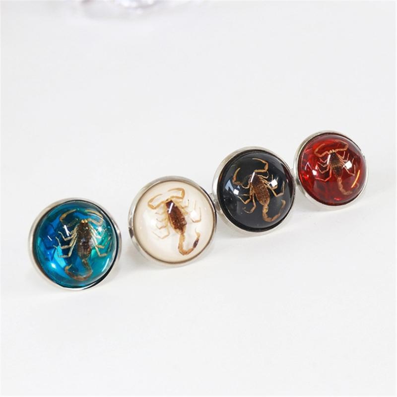 Stylish Round Scorpion Rings Adjsuatble Opening Rings Resin Statement Piece Unique Finger Jewellery Trendy Couple Gift