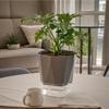 Automatic water supply planter for bottom water supply set of with water supply suitable for indoor and outdoor growing and dark gray houseplants,