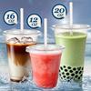 Charmount 100 Sets- 20 Oz Clear Plastic Cups with Lids and Straws, Disposable To Go Cups for Cold Drinks, Coffee Bar Accessories, Iced Coffee