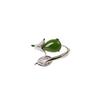 Innovative Trendy Hetian Jade Leaf Alloy Ring: Simple, Luxurious, and Fashionable Design