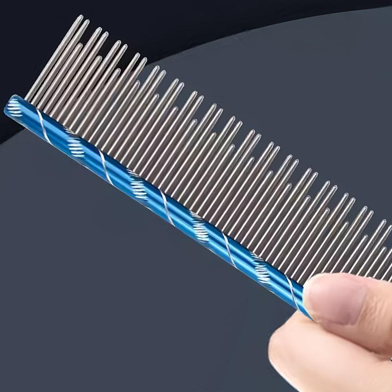 1pc Professional Pet Dematting Comb with Long & Short Teeth for Dogs,Cats -Knot & Loose Hair Removal,Lightweight & Portable
