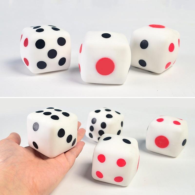 2.56" Squishies Dice Kawaii Soft Slow Rising Large 6-Sided Dice with Dots Stress Relief Kids Toys Collection Decorative Props