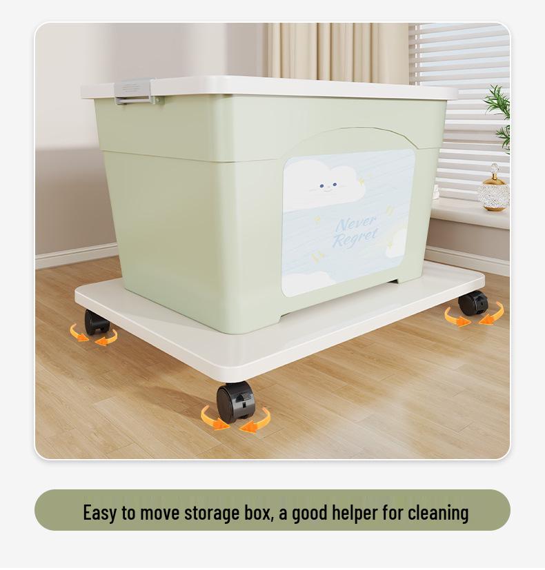 Multi-Purpose Movable Storage Tray with Casters: Floor Stand, Shelf, Bracket, and Container
