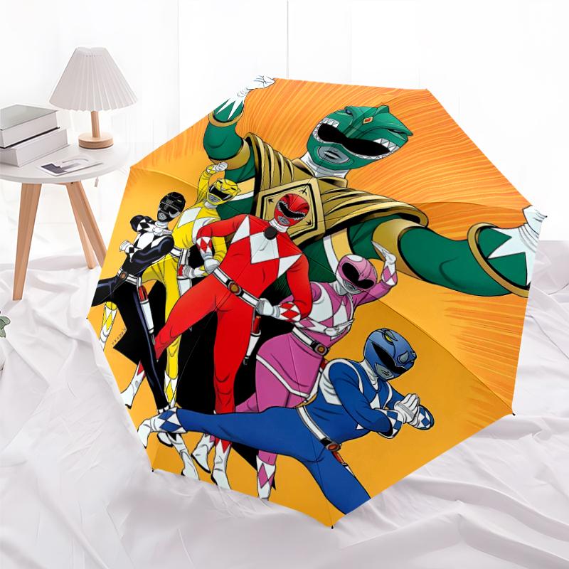 1pc Mighty Morphin Power Rangers2 Umbrella, Sun Protection, And UV Shielding. It Has Eight Sturdy Ribs for Outdoor Use And Perfect Gift