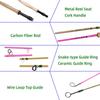 1pc Ultralight Carbon Fiber 8ft 4WT Fast Action Fly Fishing Rod with Cork Handle 6 Sections Portable Fly Rod Catching Trout Bass