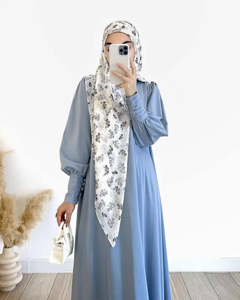 2024 Spring Luxury Soft Satin Swing Dress for Muslim Women