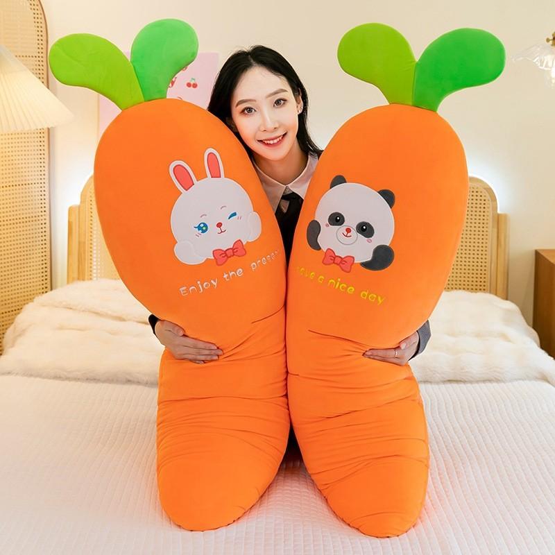 Panda Carrot Cartoon Bed Pillow Soft Plush Toys Material For Children Aid Sleep