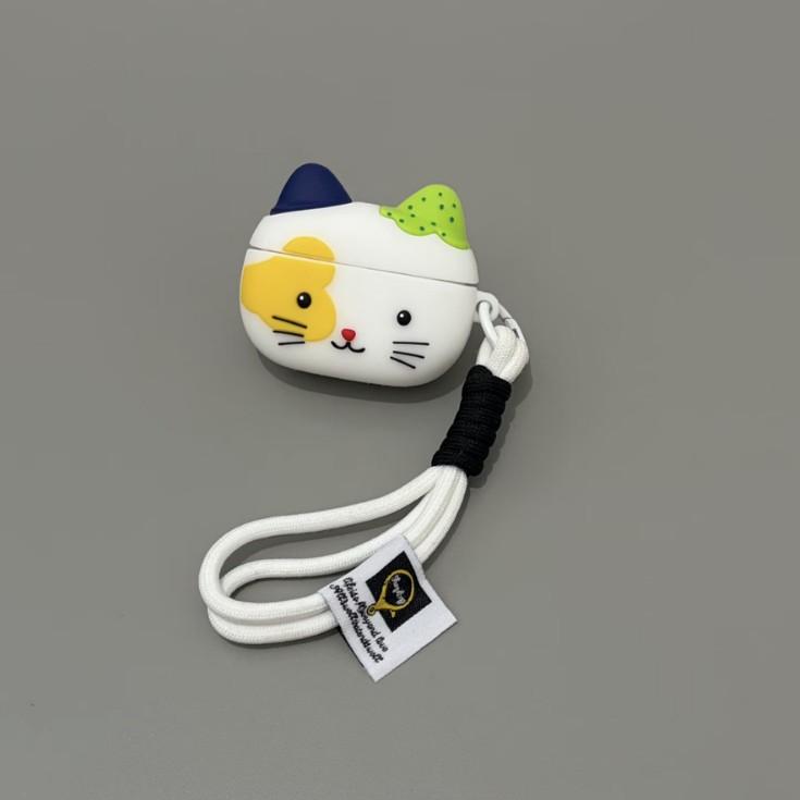 Sevimli küçük tuhaf kedi AirPods Pro1 Apple Bluetooth kulaklık kılıfı 1. nesil çizgi film koruyucu kılıf pro1 için