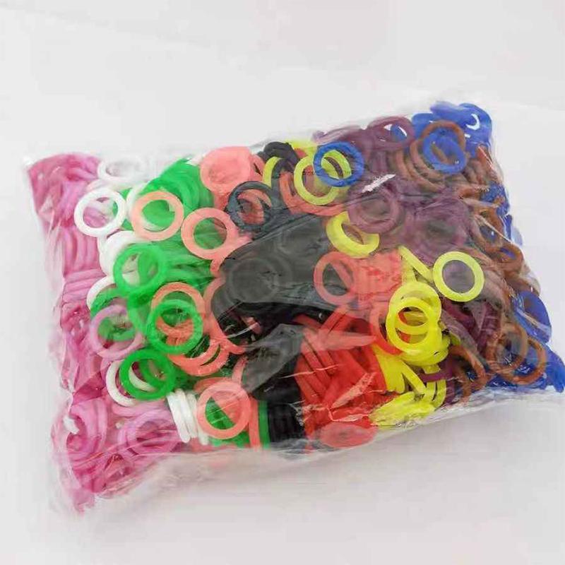 100Pcs Pigeon Foot Rings Elastic 8mm Mixed Colors Identification Rings for Carrier Racing Pigeons Quails Birds Appliances
