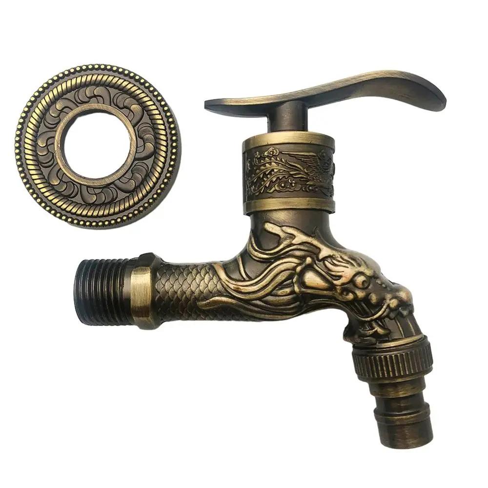 Metal Fast Open Faucet Antique Vintage Style Cold Water Faucet Toilet Nozzle Single Cold Tap Outdoor Garden Wash Basin Tap