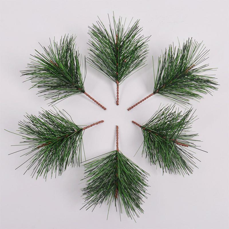 Künstliche Grüne Kiefernadeln Zweige Kleine Äste Stiele Picks für Weihnachts-Blumenarrangements Kränze und Feiertagsdekorationen
