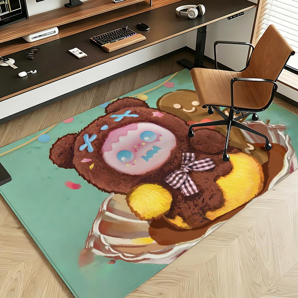 Character B-Boo B-Bear Floor Mat Soft Flannel Floor Mat Suitable for Entryways, Living Rooms, Bedrooms, and Bathrooms