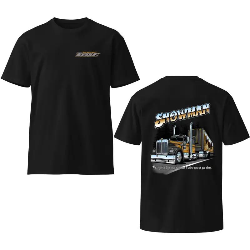 Youth Snowman Tractor T-Shirt, Winter Farm Tractor Graphic T-Shirt S разноцветный