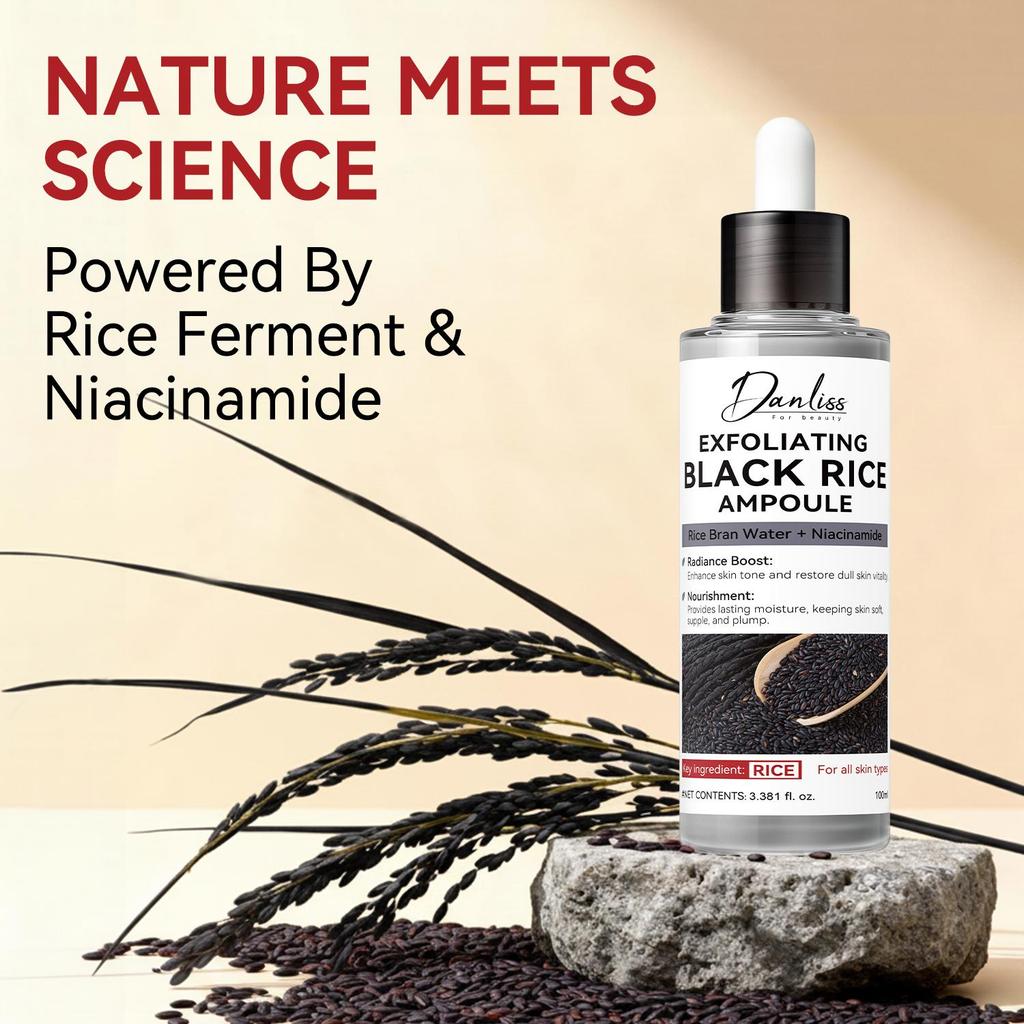 Exfoliating Black Rice Ampoule-Gentle Peel & Deep Hydration-Non-irritating Care For A Clearradiant Glow Skin-100ml