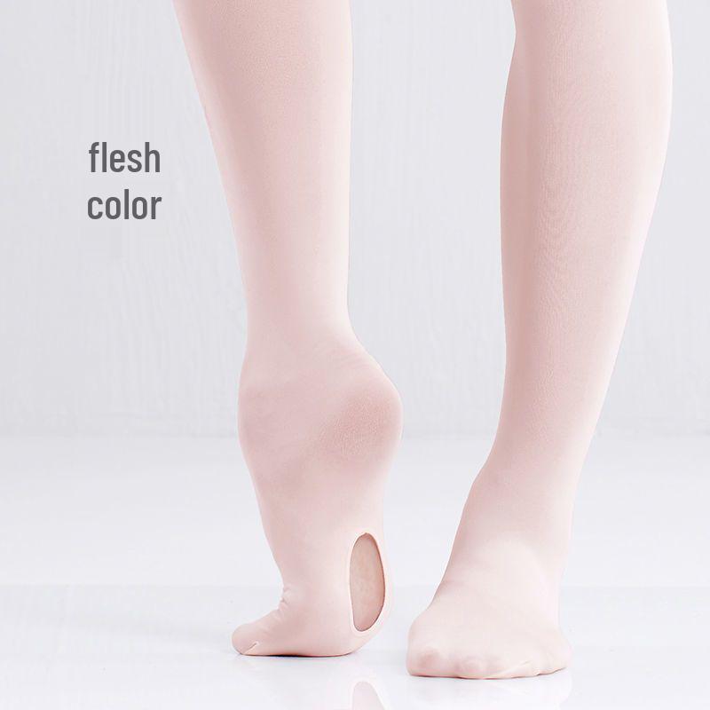 Girls' Ballet Dance Tights - Pink Velvet 60D, Spring/Summer Thin Dance Socks