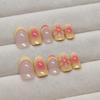 Summer Nail Patch Flower Removable Nail French Smudge Wearing Nail Three-dimensional Nail Patch Simple 24 pieces