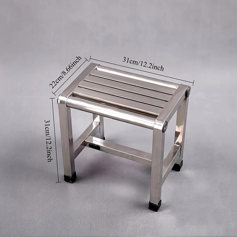 1pc Stainless Steel Square Stool - Durable Non-Slip Outdoor Camping Bench, Ideal for Picnics and Gardening