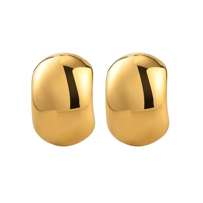 

Стильные и простые гладкие изогнутые серьги из нержавеющей стали, универсальный цвет, сохранение цвета, высококачественные золотые серьги Sense