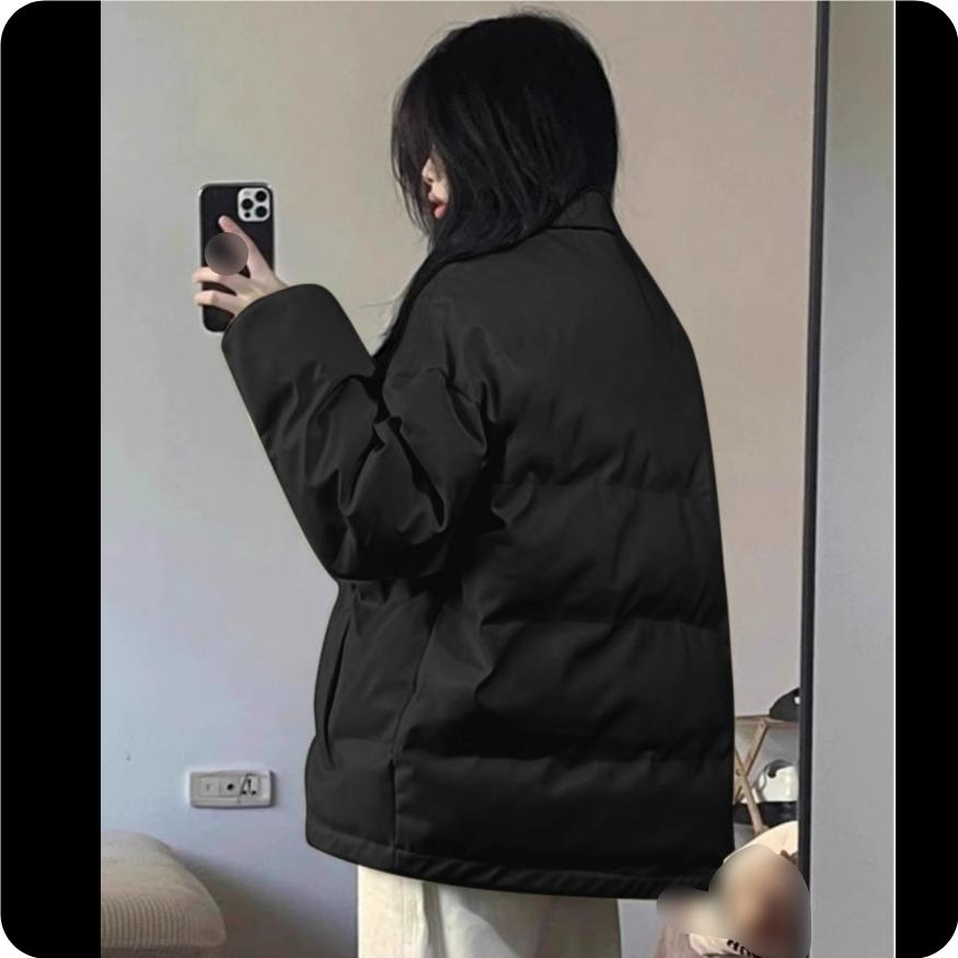 Black Padded Jacket Women's Winter Quilted Warm Small Padded Jacket Padded Jacket Thickened Jacket