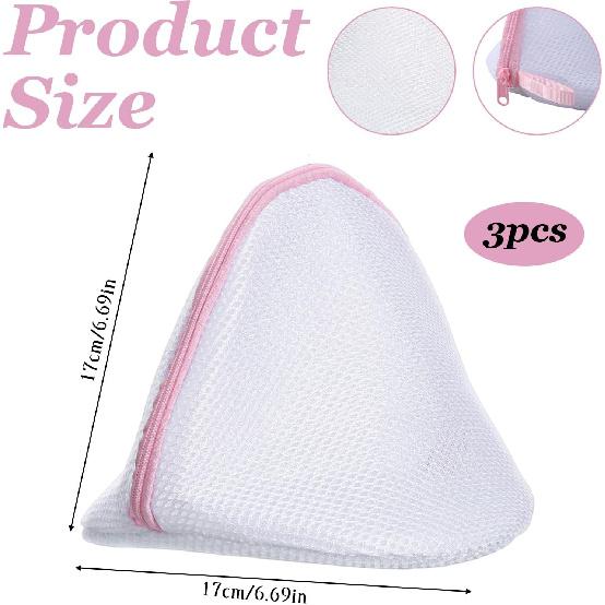3 PCS Bra Washing Bags, Women Lingerie Bags Wash Large Bra Washing Bag Mesh Bras Washing Bag with Zipper for Laundry Machine Women Delicates