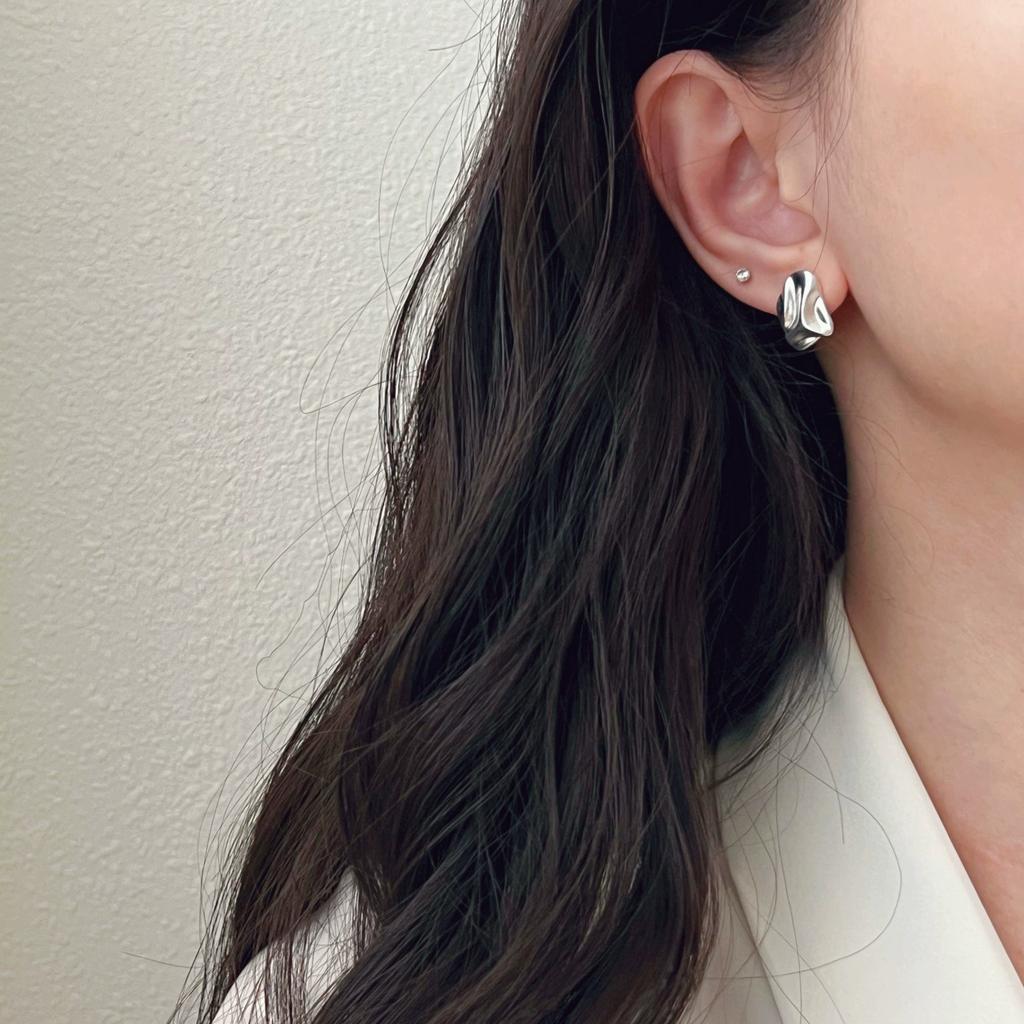 Irregular Wrinkled Frosted Surface Ear Stud Piercing Earrings For Women Fashion New Jewelry Accessories Gift Party