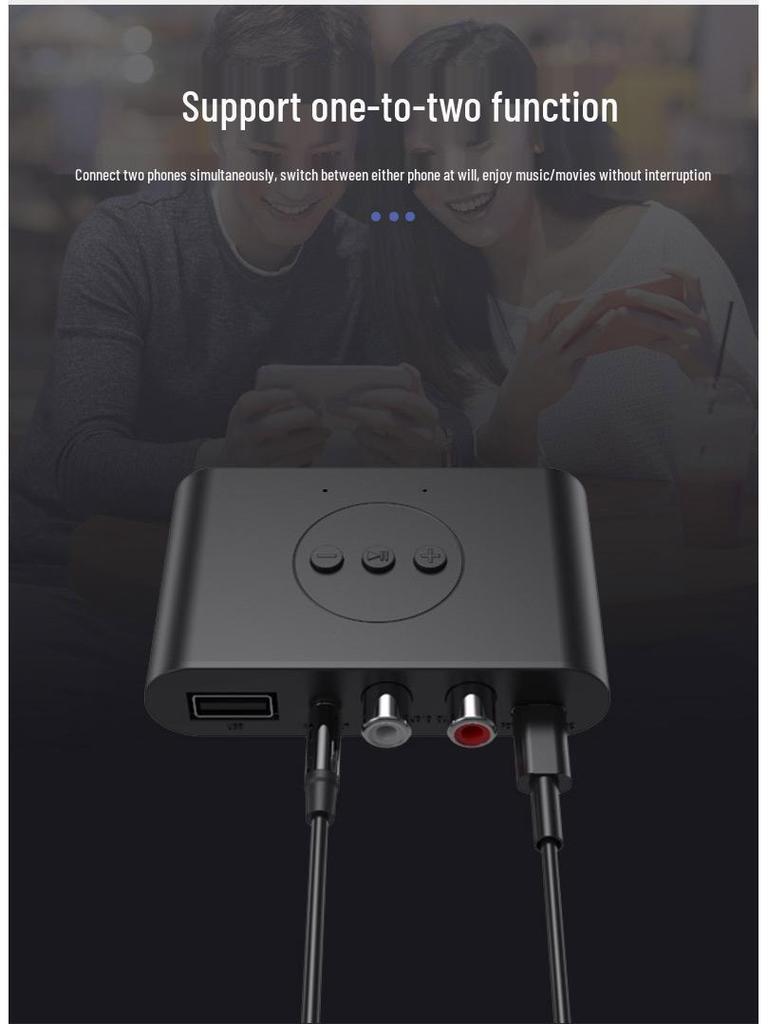 NFC Bluetooth 5.3 Music Receiver & Hands-free Car Speaker with USB Flash Drive Support