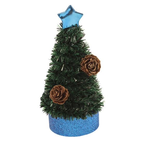 5 Inch Mini Christmas Tree Artificial Tabletop Christmas Tree Decorations with Star Tree Topper for Winter Fireplace Mantel Decor