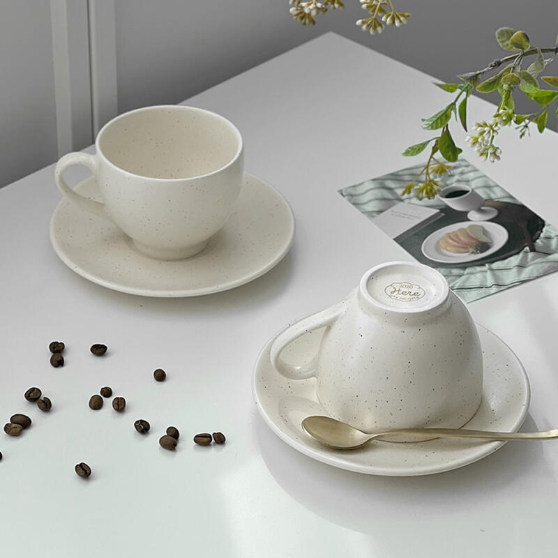 Nicott Here Matte Coffee Cup and Saucer Set