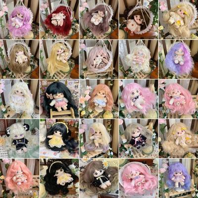 20cm Cotton Doll Wig - High-Temp Soft Silk, Long Hair, Various Styles & Colors