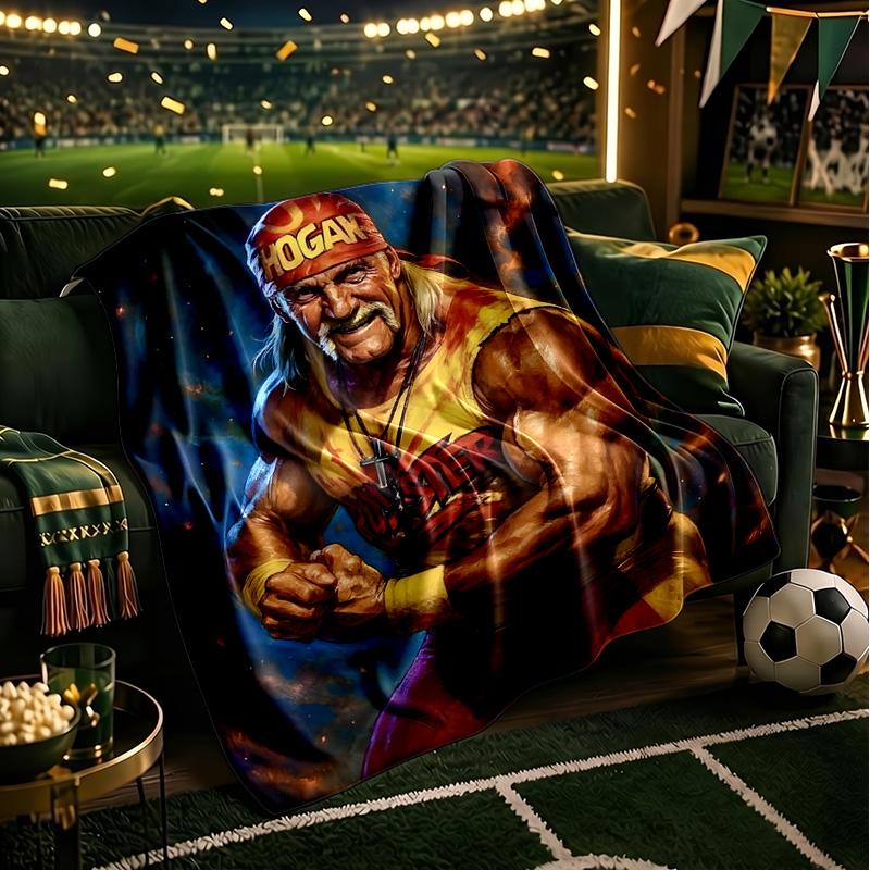 Coperta da Wrestler Hogan Guerriero Fulmineo Leggera Coperta Ideale per il Letto Perfetta per Viaggi, Campeggio, Soggiorni, Uffici, Divani, Regalo di Natale per Appassionati