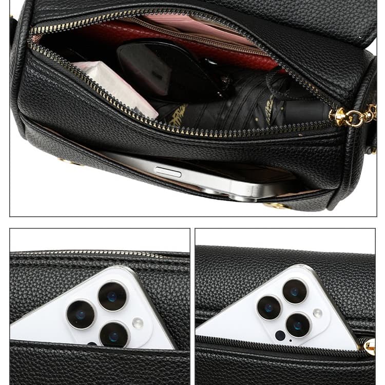 Lychee Pattern Flip Small Square Bag Single Shoulder Messenger Women's Bag