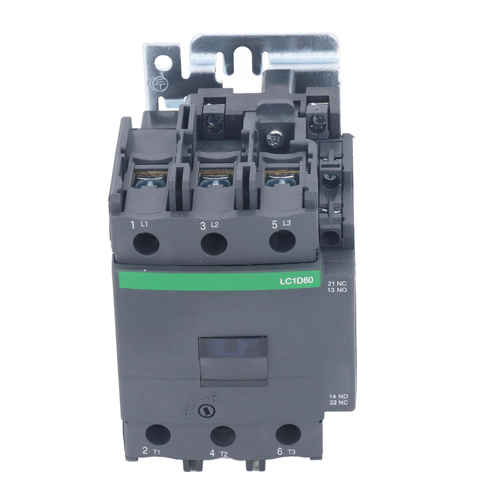 

80A AC Contactor 1 Normally Open 1 Normally Closed LC1D80 Industrial Contactor 380V Rated Voltage AC36V Coil